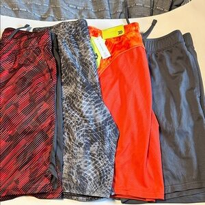 🩳 Lot of 4 All in Motion Boys Shorts - Large (12/14) - w/ Drawstring & Pockets
